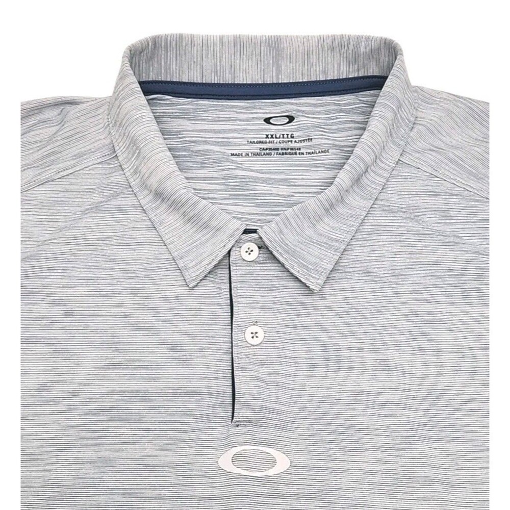 Oakley Golf Polo Shirt Blue Sz XXL 2XL Tailored Fit Short Sleeve Lightweight Men - Picture 4 of 11
